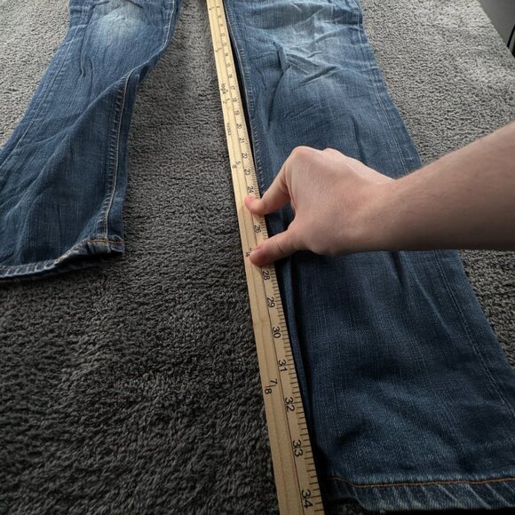 Nudie Jeans Co Mens Jeans Denim Pants Trouser Size 32x34 Grim Tim White Knee - Picture 9 of 16